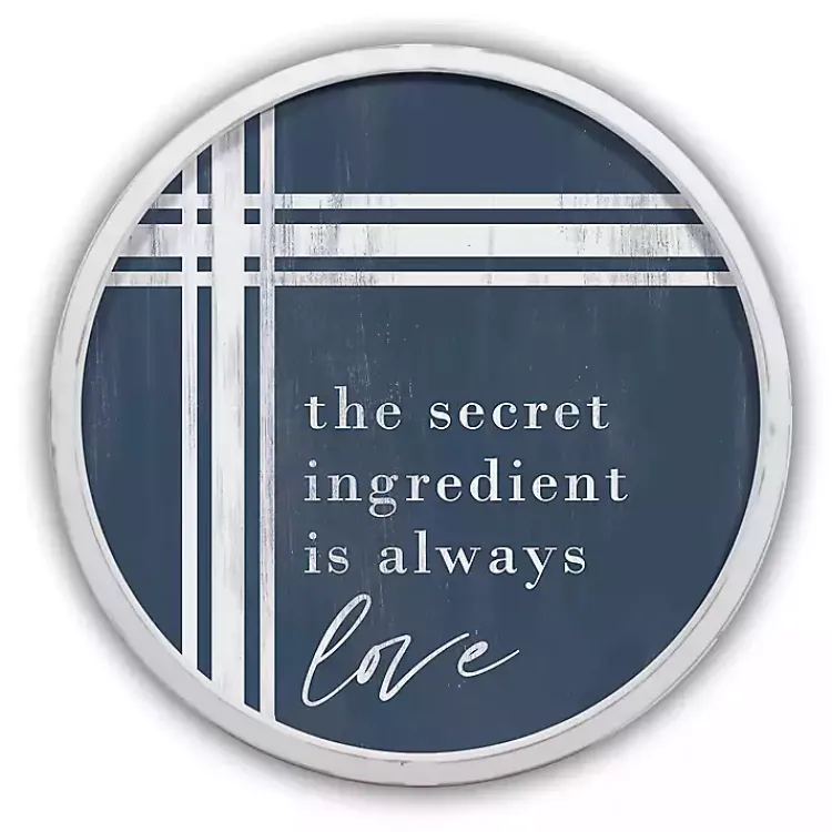 Kirklands Home Wall Quotes & Signs|Secret Ingredient Love Round Framed Plaque White