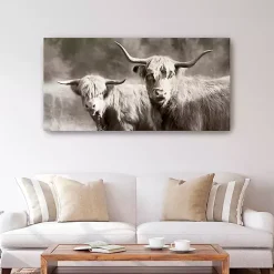 Kirklands Home Canvas Art|Sepia Hairy Highland Canvas Art Print