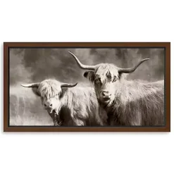 Kirklands Home Canvas Art|Sepia Hairy Highland Framed Canvas Art Print