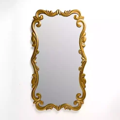 Kirklands Home Decorative Mirrors|Serena Antique Gold Carved Scroll Wall Mirror