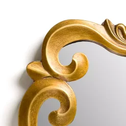Kirklands Home Decorative Mirrors|Serena Antique Gold Carved Scroll Wall Mirror