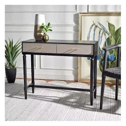 Kirklands Home Console Tables|Serena 2-Drawer Console Table Black