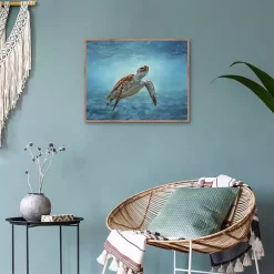 Kirklands Home Canvas Art|Serene Sea Turtle Framed Canvas Art Print