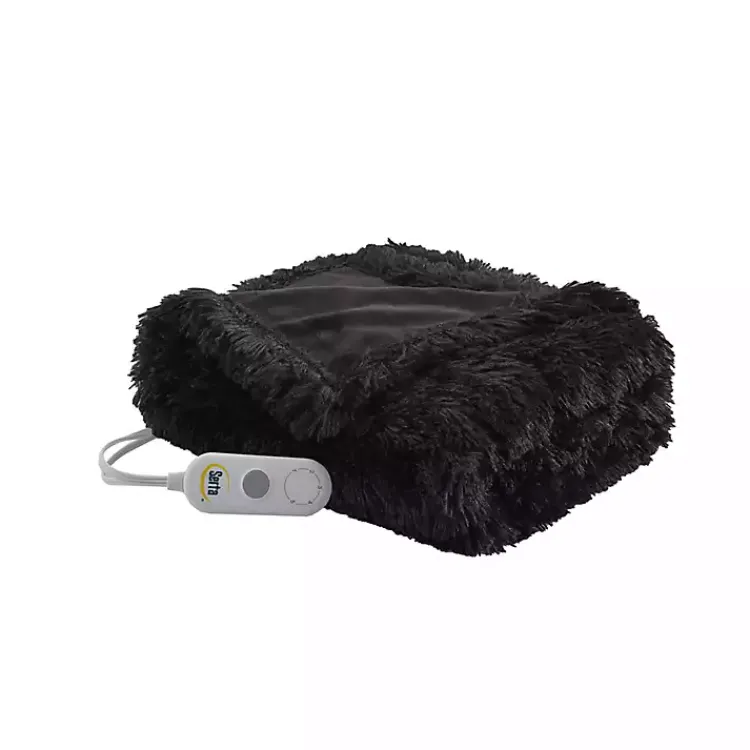 New Serta Shaggy Faux Fur Heated Throw Blankets & Throws