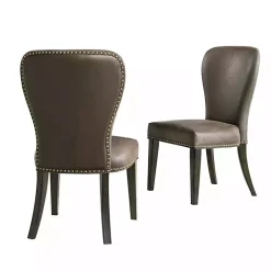 Kirklands Home Dining Chairs|Sevana Faux Leather Dining Chairs, Set of 2 Brown