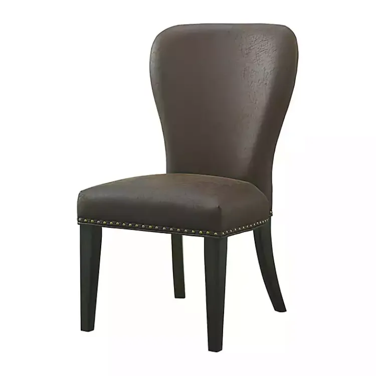 Kirklands Home Dining Chairs|Sevana Faux Leather Dining Chairs, Set of 2 Brown