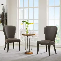 Kirklands Home Dining Chairs|Sevana Faux Leather Dining Chairs, Set of 2 Brown