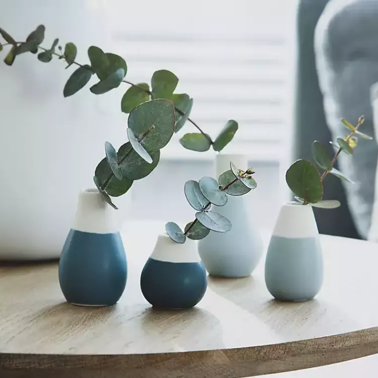 Outlet Shades of Two-Toned Mini Vases, Set of 4 Vases