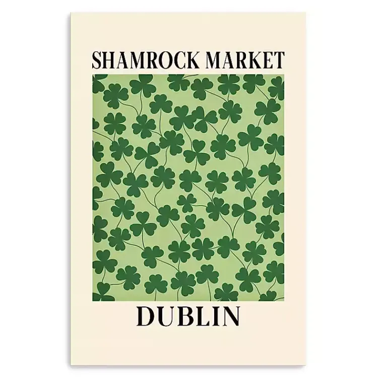 Shamrock Market Canvas Art Print St Patricks Day Decorations
