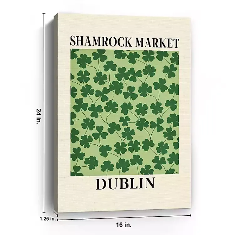 Shamrock Market Canvas Art Print St Patricks Day Decorations