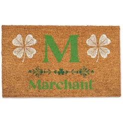Kirklands Home Doormats|Shamrock Personalized Monogram Coir Doormat