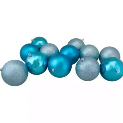 Outlet Shatterproof Turquoise Multi 12-pc. Ornaments Christmas Ornaments
