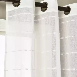 Kirklands Home Curtains & Drapes|Sheer Textured Curtain Panel Set, 84 in White