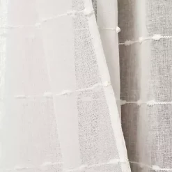 Kirklands Home Curtains & Drapes|Sheer Textured Curtain Panel Set, 84 in White
