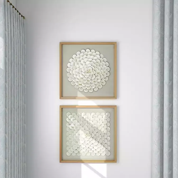 Kirklands Home Framed Art|Shell Design Shadow Box 2-pc. Wall Art