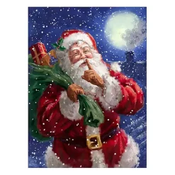 New Shh Santa and the Moon Canvas Art Print Christmas Art & Wall Decor