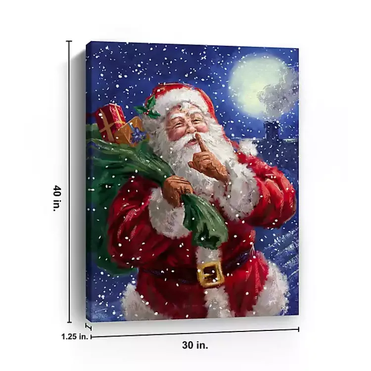 New Shh Santa and the Moon Canvas Art Print Christmas Art & Wall Decor