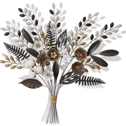 Kirklands Home Wall Plaques|Shining Golden Floral Bouquet Wall Decoration