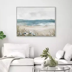 Kirklands Home Canvas Art|Shoreline Splendor Framed Canvas Art Print Blue