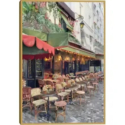 Kirklands Home Canvas Art|Sidewalk Cafe Framed Canvas Art Print
