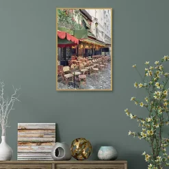 Kirklands Home Canvas Art|Sidewalk Cafe Framed Canvas Art Print