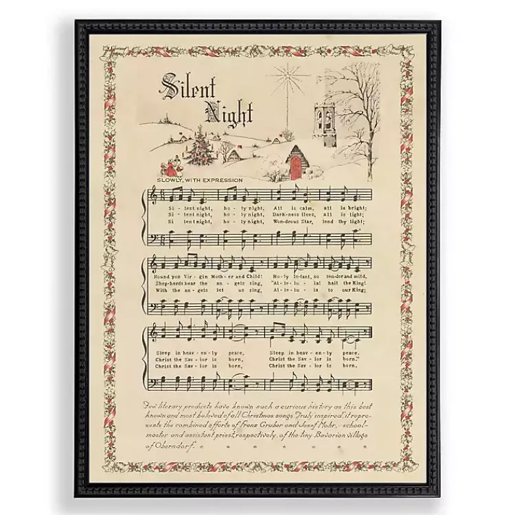 Discount Silent Night Christmas Hymn Wall Plaque Christmas Art & Wall Decor