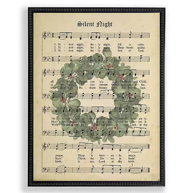 Hot Silent Night Hymn Framed Christmas Art Print Christmas Art & Wall Decor