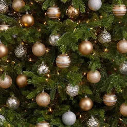 Online Silver and Gold Shatterproof Ornaments, Set of 64 Christmas Ornaments