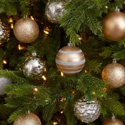 Online Silver and Gold Shatterproof Ornaments, Set of 64 Christmas Ornaments