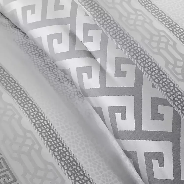 Kirklands Home Comforters|Silver Geometric Stripes 7-pc. King Comforter Set
