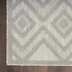 Kirklands Home Outdoor Rugs|Gray Diamond Indoor/Outdoor Area Rug, 4x6 Silver