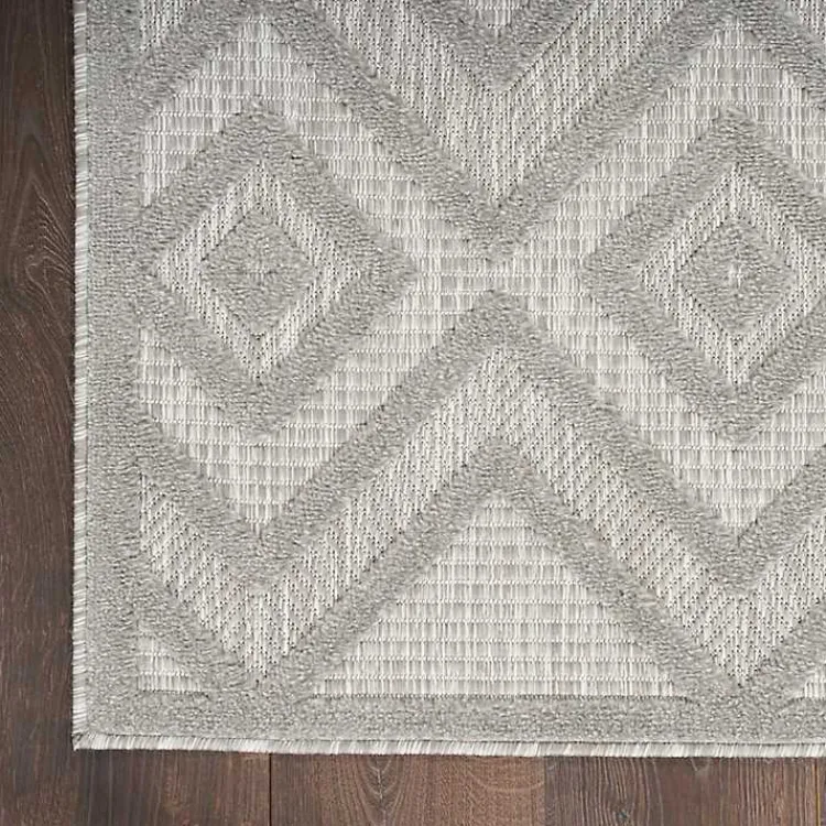 Kirklands Home Outdoor Rugs|Gray Diamond Indoor/Outdoor Area Rug, 4x6 Silver