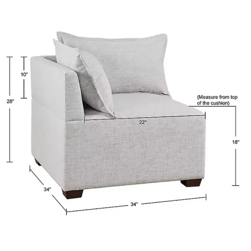 Kirklands Home Sofas & Loveseats|Silver Modular Corner Accent Chair Gray