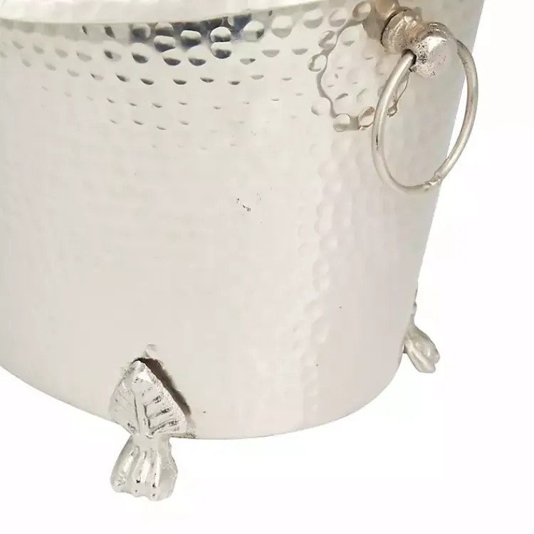 Kirklands Home Barware|Hammered Metal Footed Wine Bucket Silver