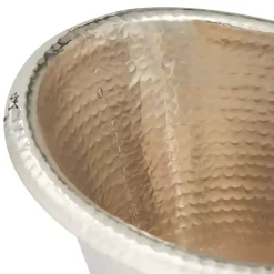 Kirklands Home Barware|Hammered Metal Footed Wine Bucket Silver