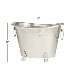 Kirklands Home Barware|Hammered Metal Footed Wine Bucket Silver