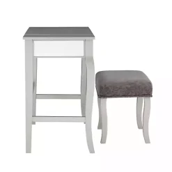 Kirklands Home Dressers & Chests|Silver Harper Flip-Top 2-pc. Vanity Set Gray