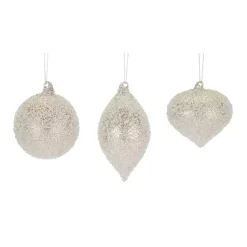 Outlet Heirloom Glass Glitter Ornaments, Set of 6 Christmas Ornaments