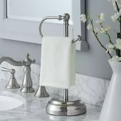Kirklands Home Bathroom Accessories|Hook Countertop Towel Holder Silver