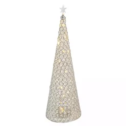 New Silver Jeweled Pre-Lit Christmas Tree Christmas Decorations