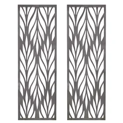 Kirklands Home Wall Plaques|Silver Madison Park Florian Wall Plaques, Set of 2 Gray