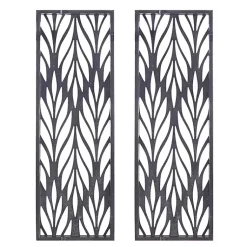 Kirklands Home Wall Plaques|Silver Madison Park Florian Wall Plaques, Set of 2 Gray