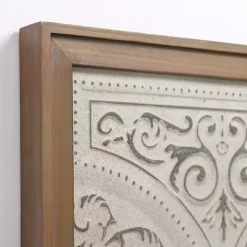 Kirklands Home Wall Plaques|Silver Medallion Metal and Wood Wall Plaque