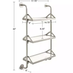 Kirklands Home Shelves|Metal and Glass 3-Tier Wall Shelf Silver