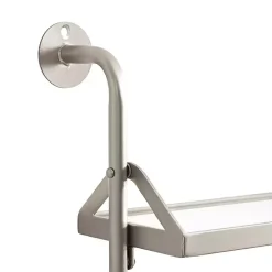 Kirklands Home Shelves|Metal and Glass 3-Tier Wall Shelf Silver