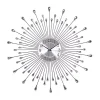 Kirklands Home Clocks|Silver Metal Sunburst Droplet Frame Clock