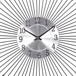 Kirklands Home Clocks|Silver Metal Sunburst Droplet Frame Clock