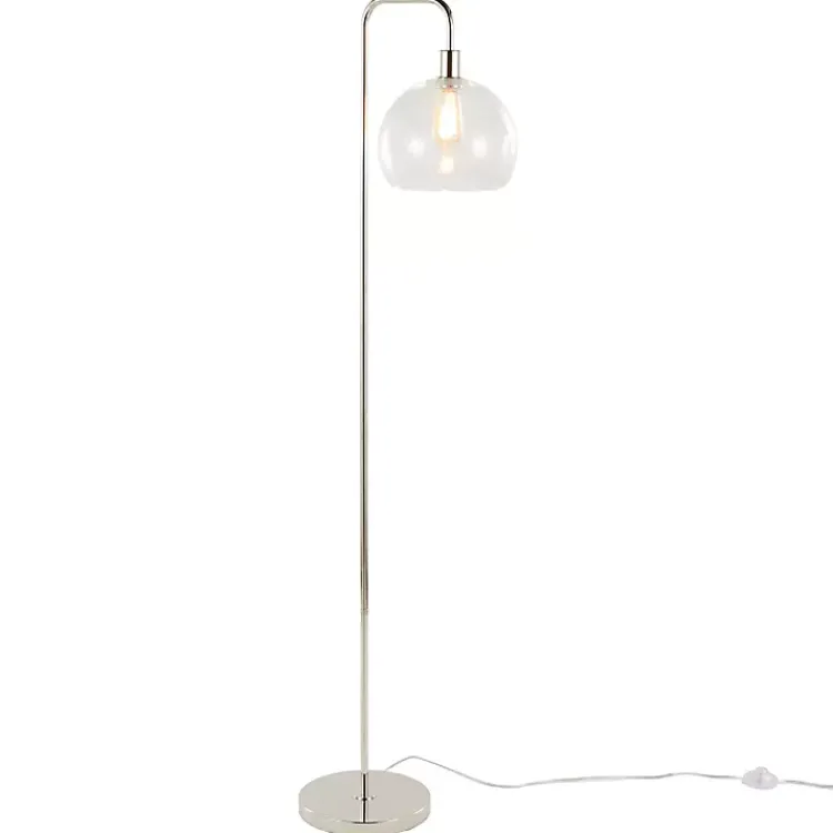 Kirklands Home Floor Lamps|Silver Metro Floor Lamp Clear