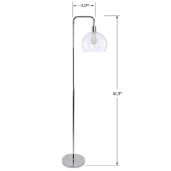 Kirklands Home Floor Lamps|Silver Metro Floor Lamp Clear