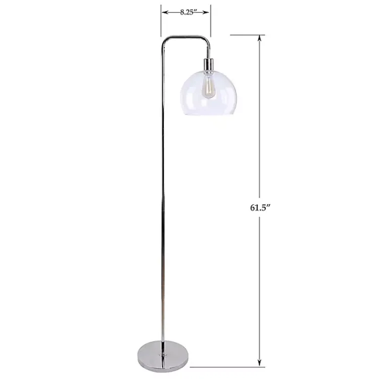 Kirklands Home Floor Lamps|Silver Metro Floor Lamp Clear